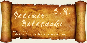 Velimir Miletaški vizit kartica